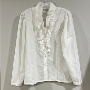 Lucky Winner - 14, white lace dress shirt